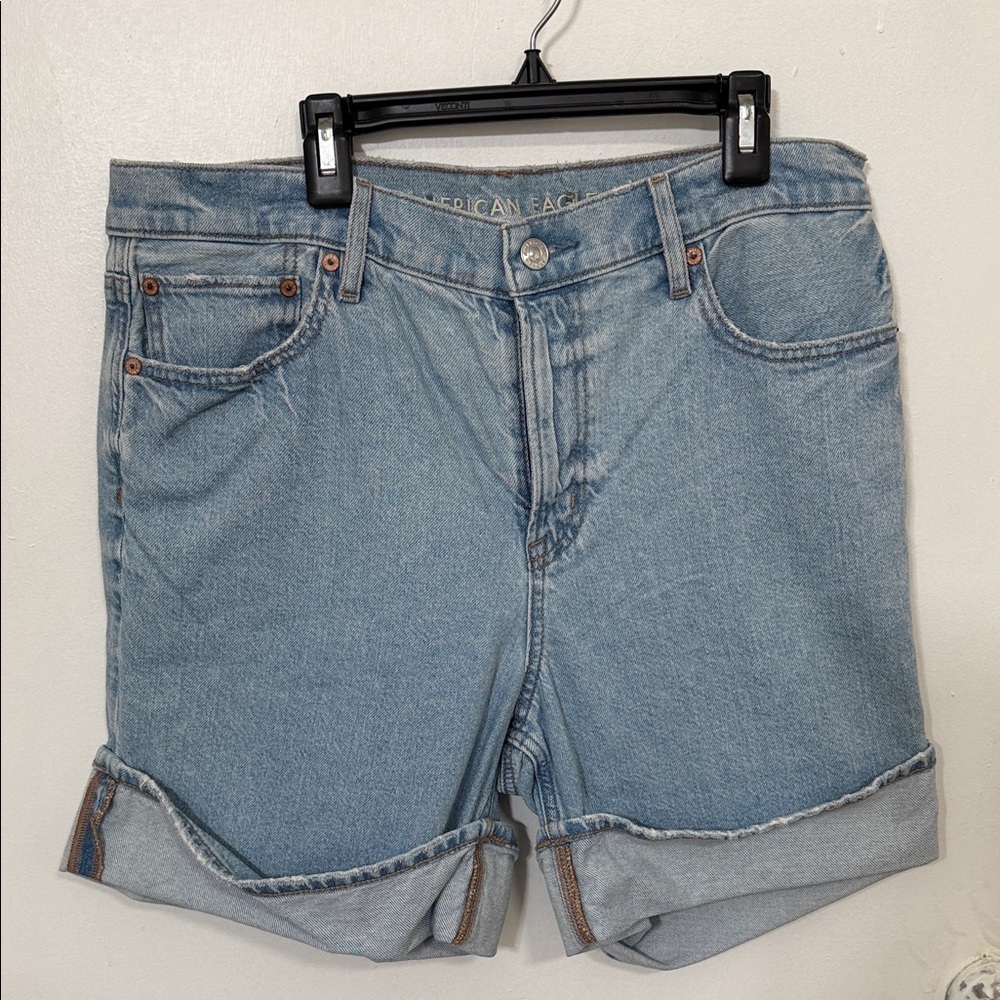 American Eagle Outfitters Classic Light Blue Rolled Hem Jean Shorts